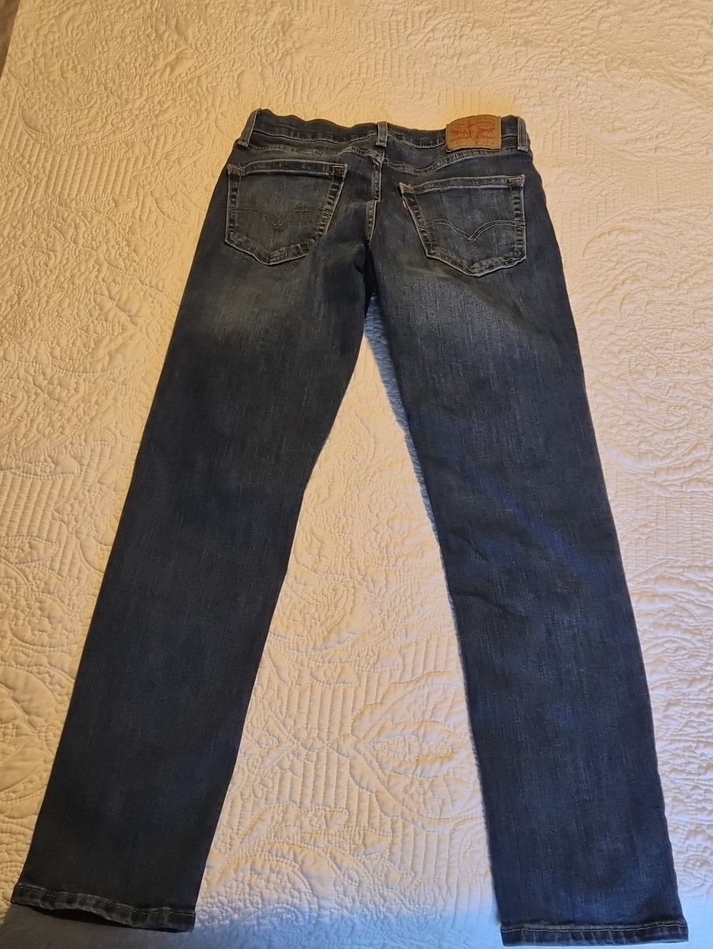Levi's 511 30-32 Indigo Blue Straight Jeans with Tan Leather Patch